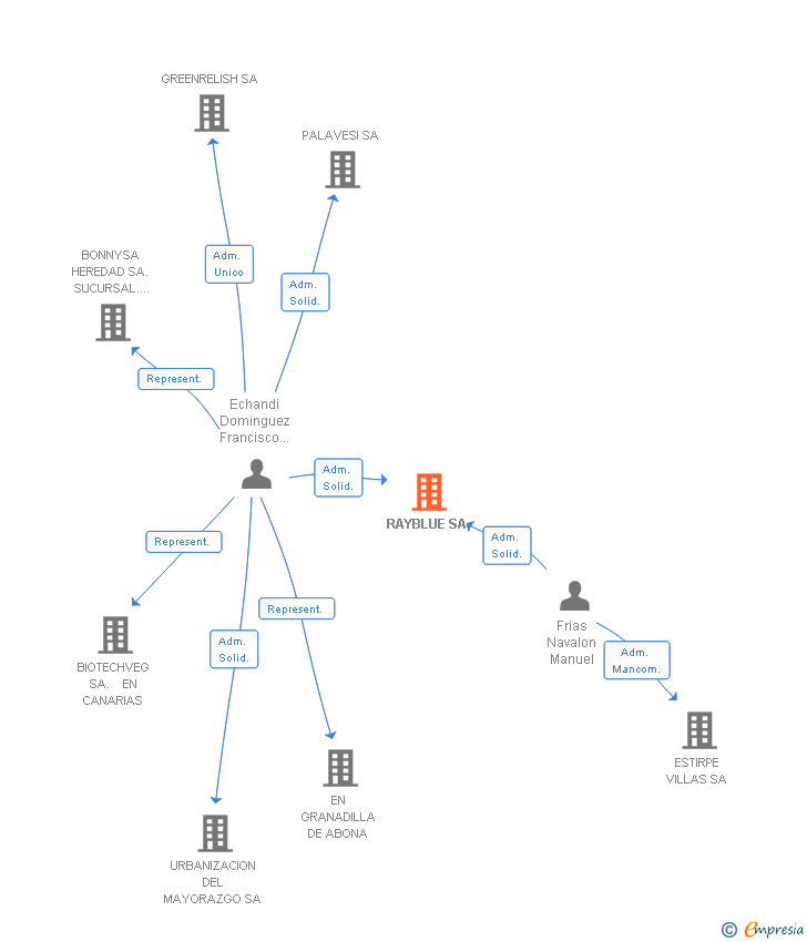 Vinculaciones societarias de RAYBLUE SA