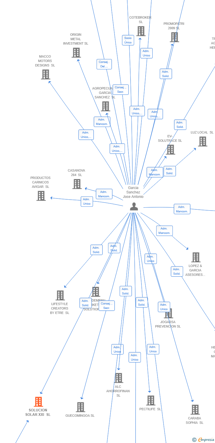 Vinculaciones societarias de SOLUCION SOLAR XXI SL