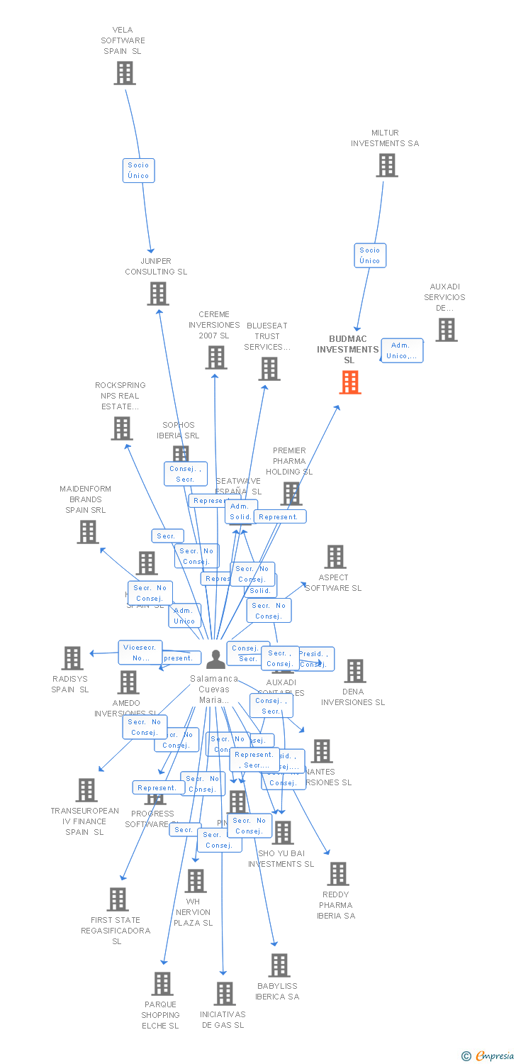 Vinculaciones societarias de BUDMAC INVESTMENTS SL