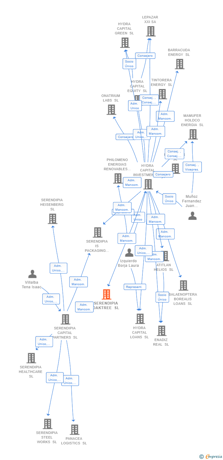 Vinculaciones societarias de SERENDIPIA OAKTREE SL