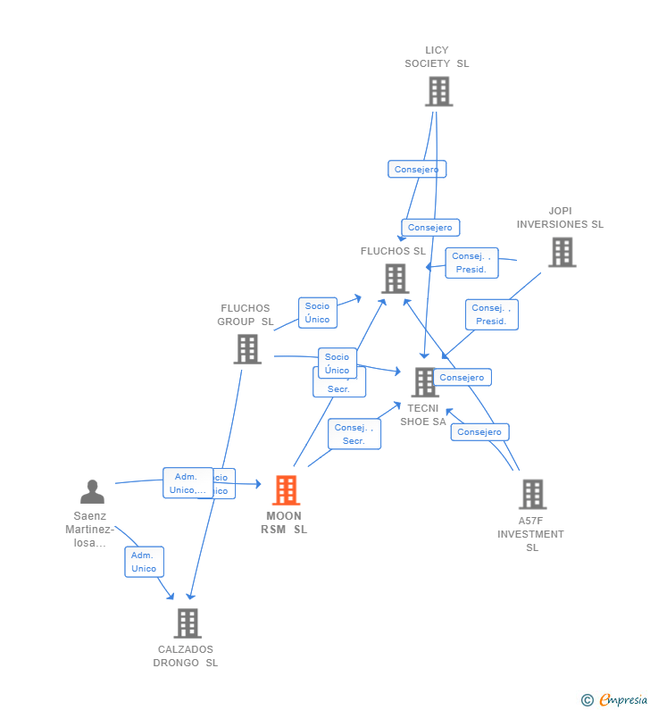 Vinculaciones societarias de MOON RSM SL