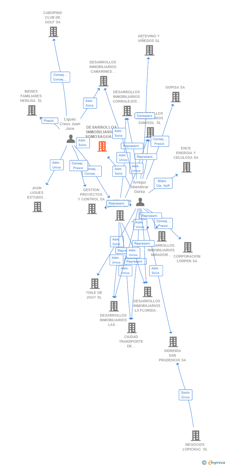 Vinculaciones societarias de DESARROLLOS INMOBILIARIOS SOMOSAGUAS SL