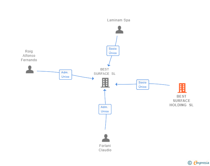 Vinculaciones societarias de BEST SURFACE HOLDING SL
