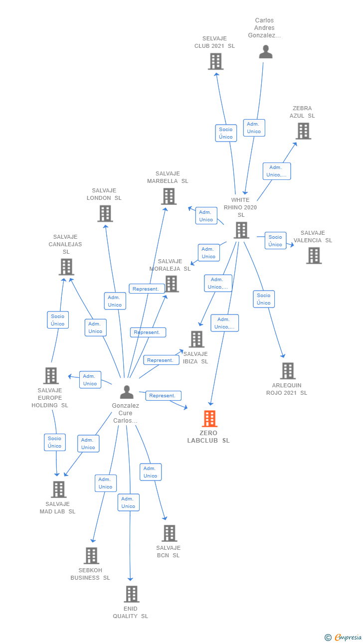 Vinculaciones societarias de ZERO LABCLUB SL
