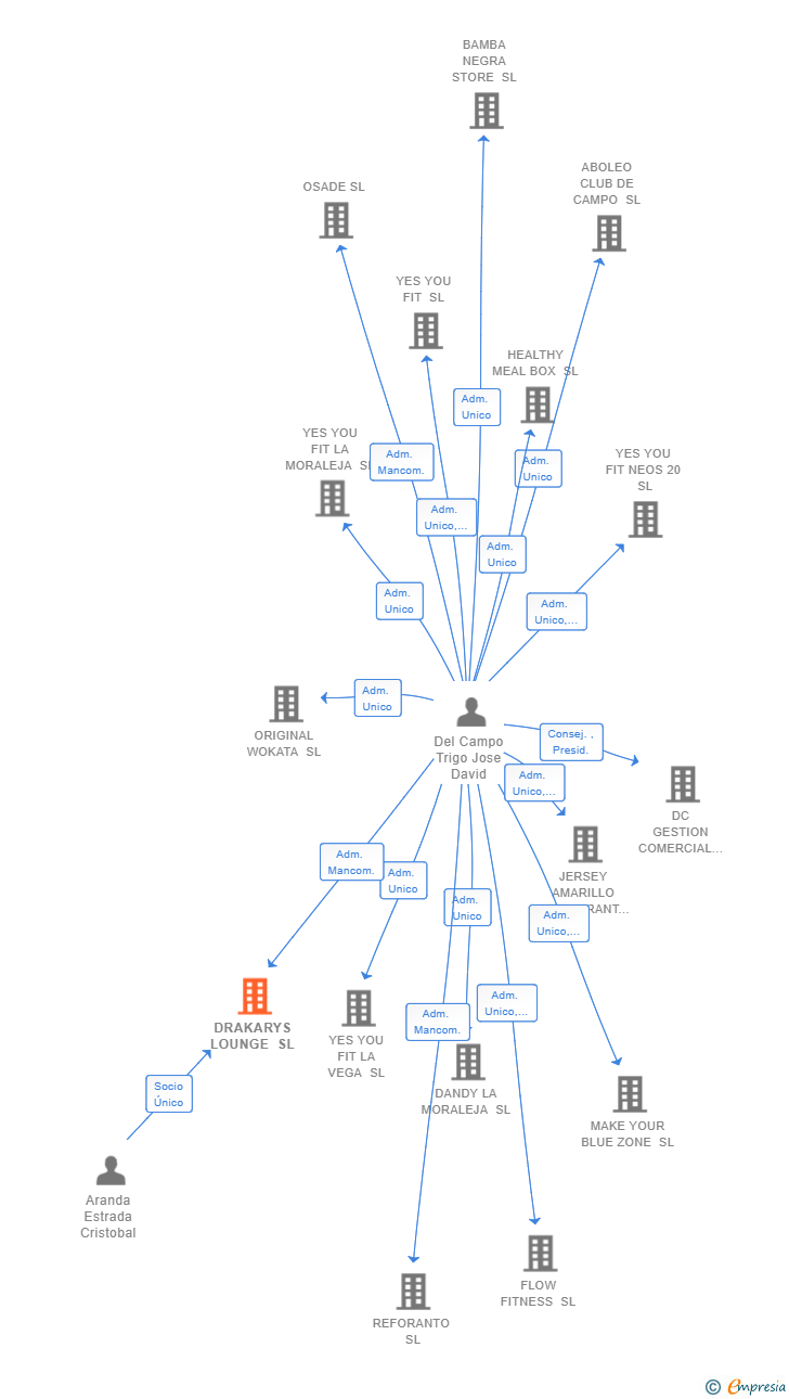 Vinculaciones societarias de DRAKARYS LOUNGE SL