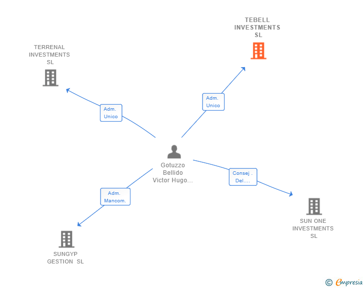 Vinculaciones societarias de TEBELL INVESTMENTS SL