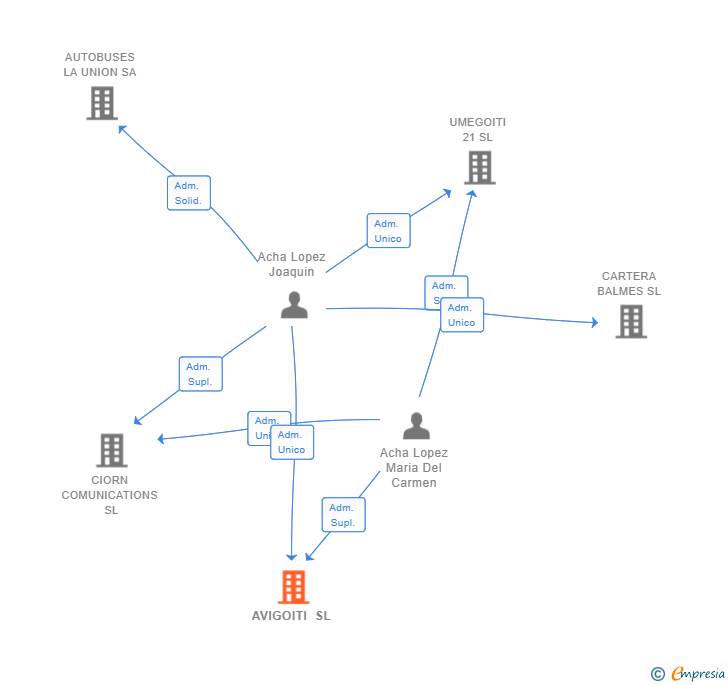 Vinculaciones societarias de AVIGOITI SL