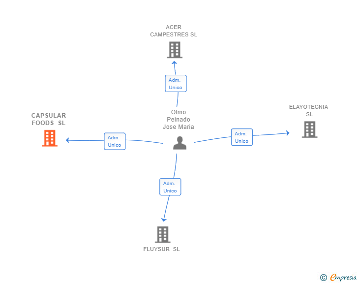 Vinculaciones societarias de CAPSULAR FOODS SL