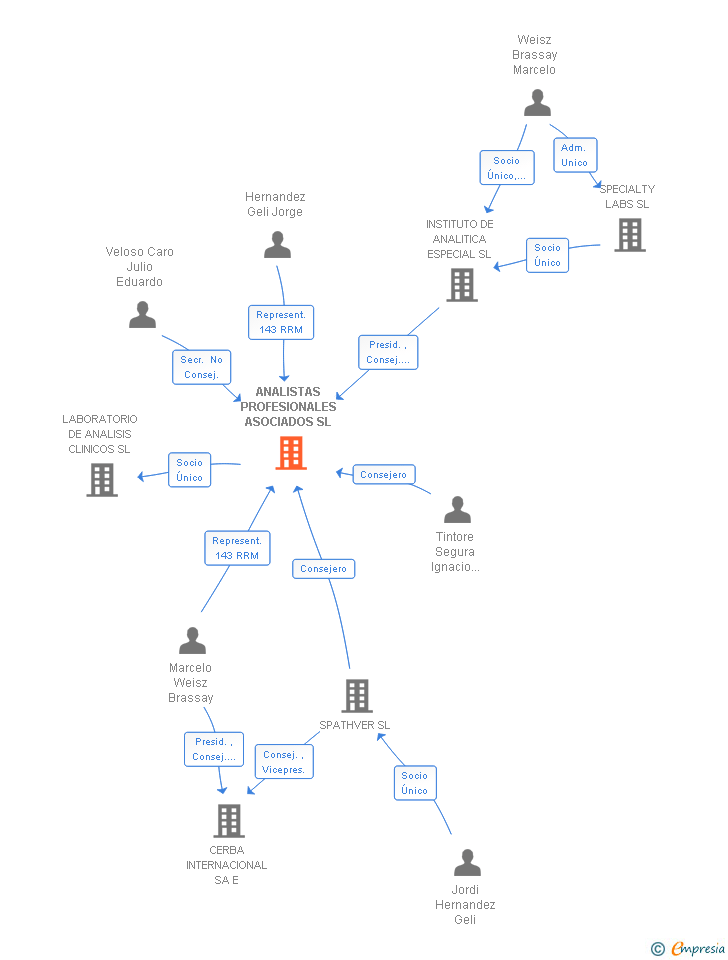 Vinculaciones societarias de ANALISTAS PROFESIONALES ASOCIADOS SL