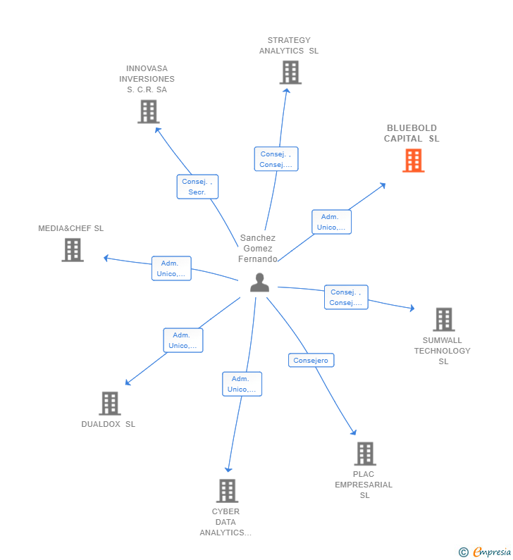 Vinculaciones societarias de BLUEBOLD CAPITAL SL (EXTINGUIDA)