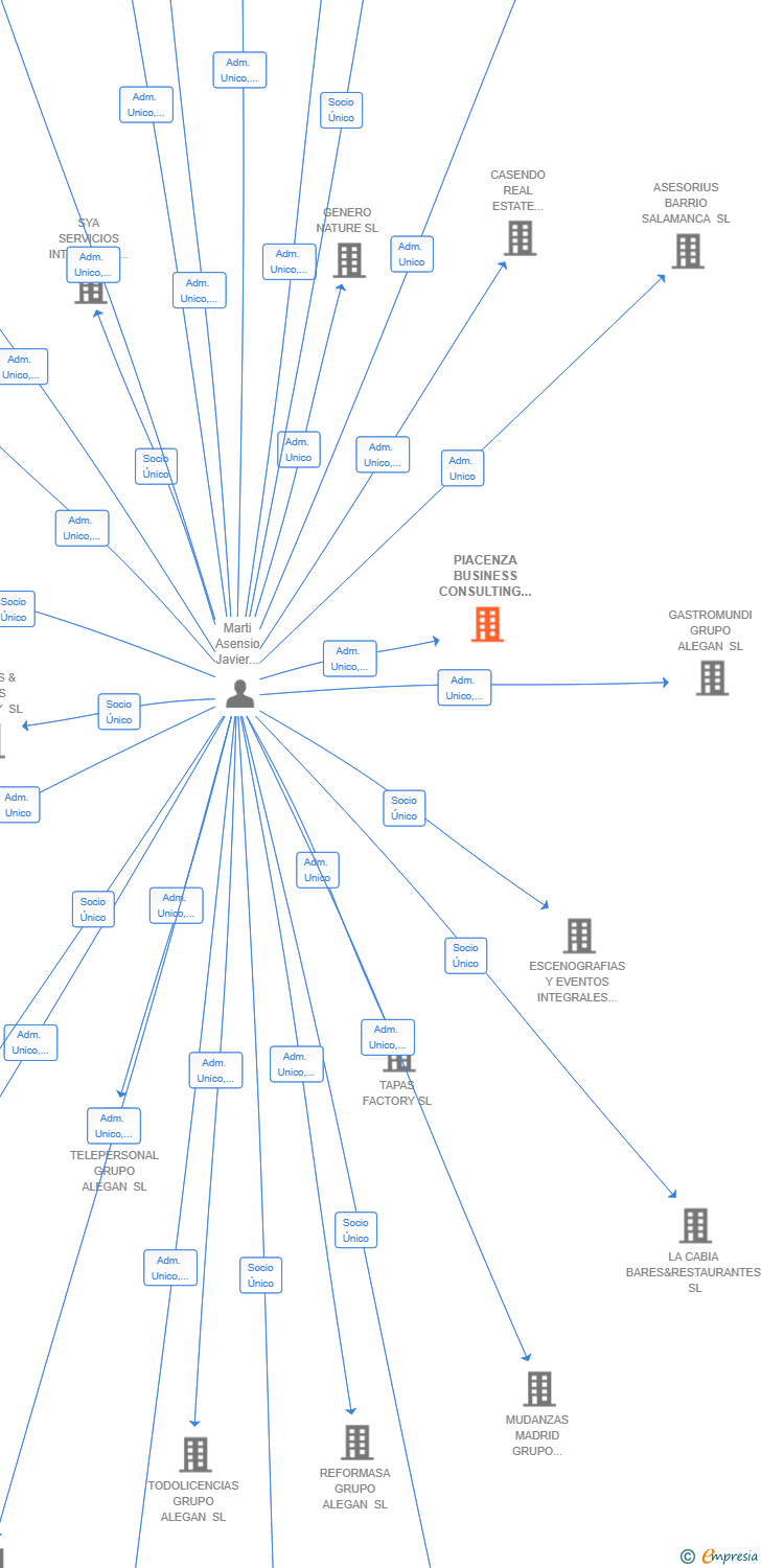 Vinculaciones societarias de PIACENZA BUSINESS CONSULTING SL