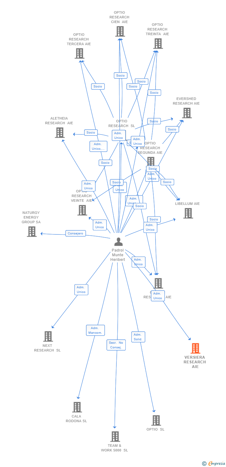 Vinculaciones societarias de VERSIERA RESEARCH AIE