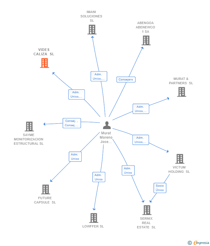 Vinculaciones societarias de VIDES CALIZA SL