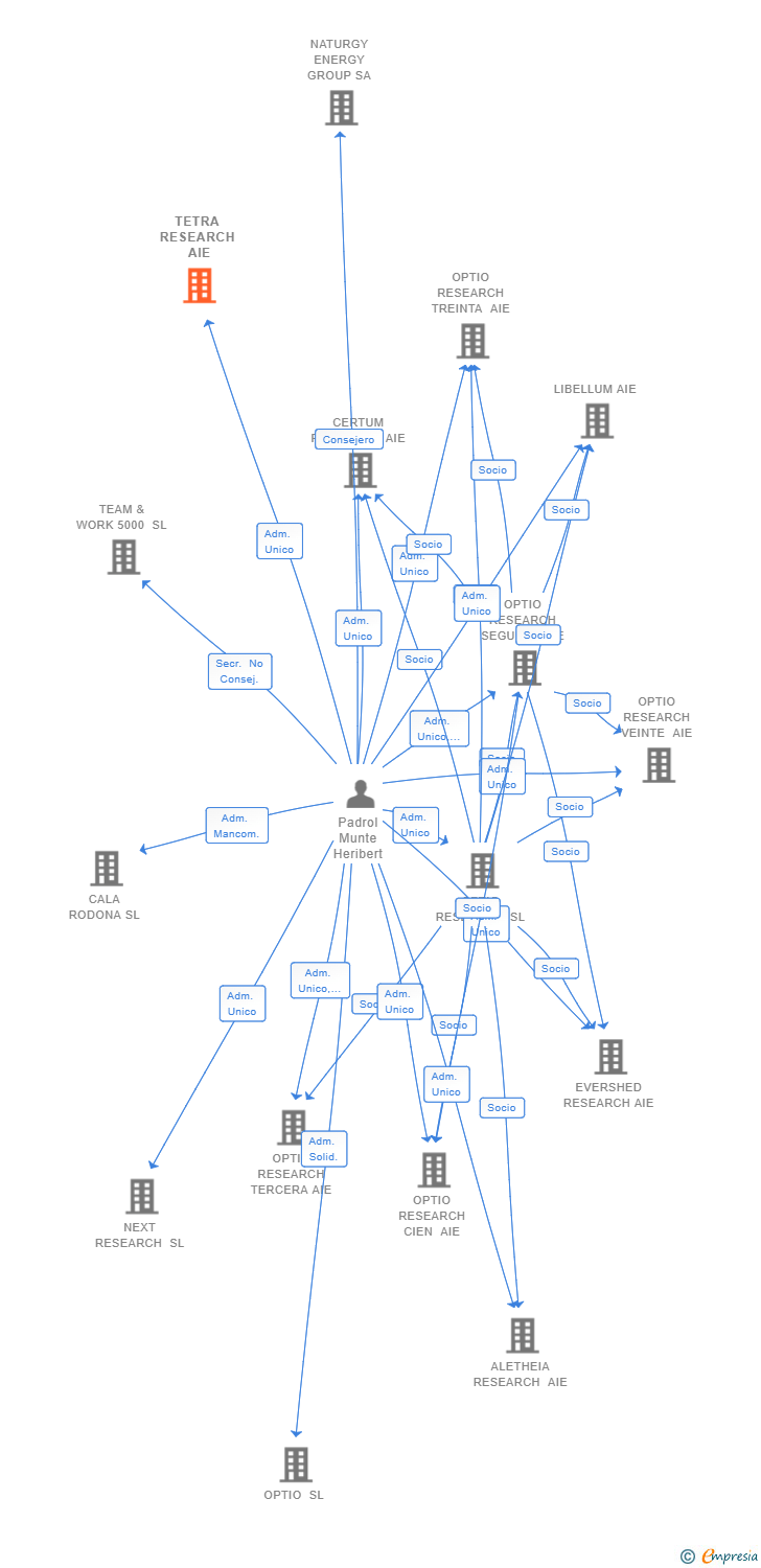 Vinculaciones societarias de TETRA RESEARCH AIE
