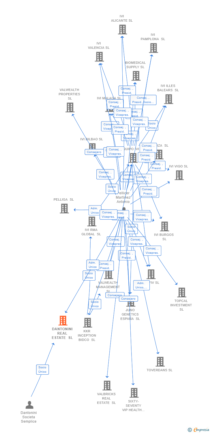 Vinculaciones societarias de DANTONINI REAL ESTATE SL