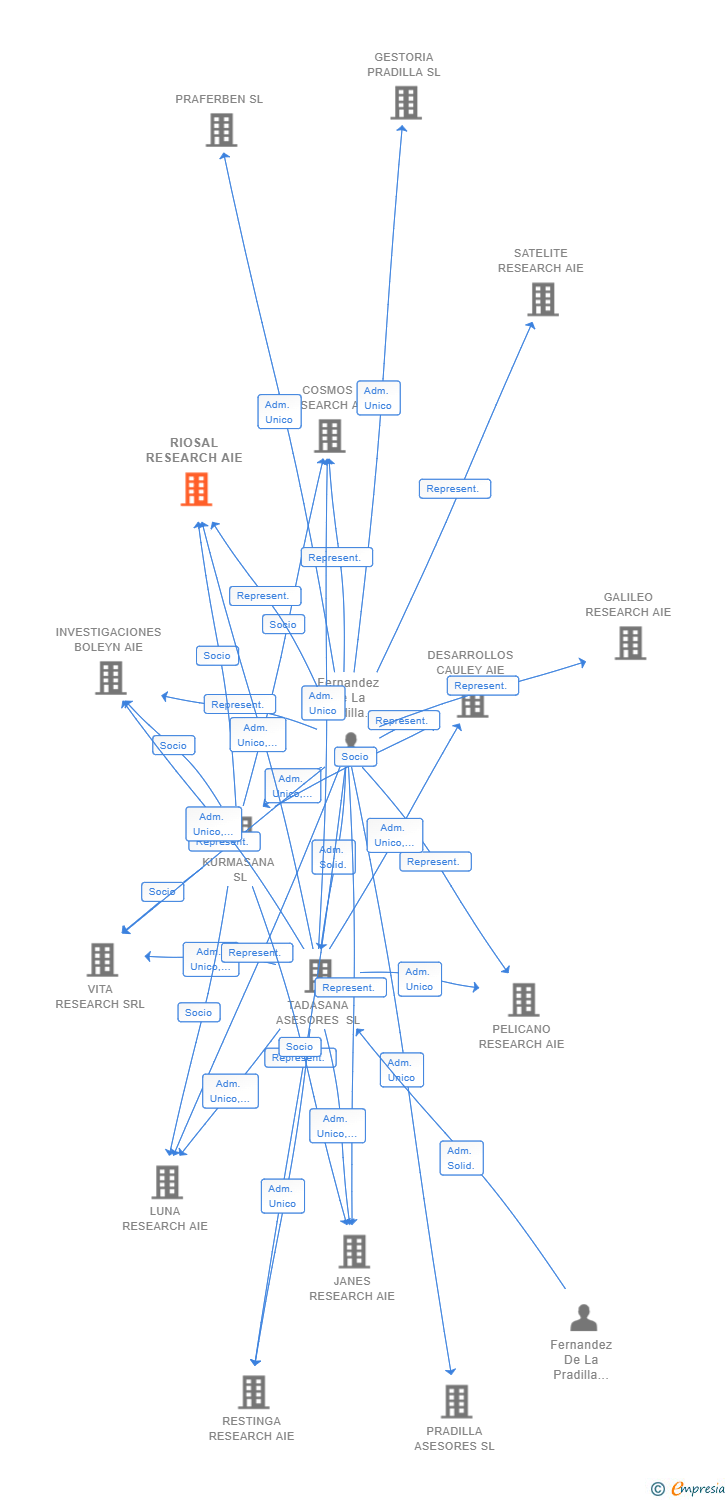 Vinculaciones societarias de RIOSAL RESEARCH AIE