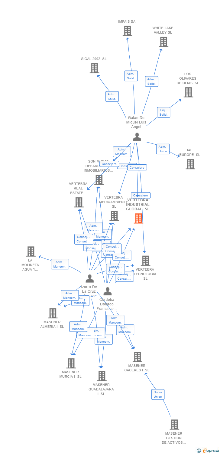 Vinculaciones societarias de VERTEBRA INDUSTRIAL GLOBAL SL