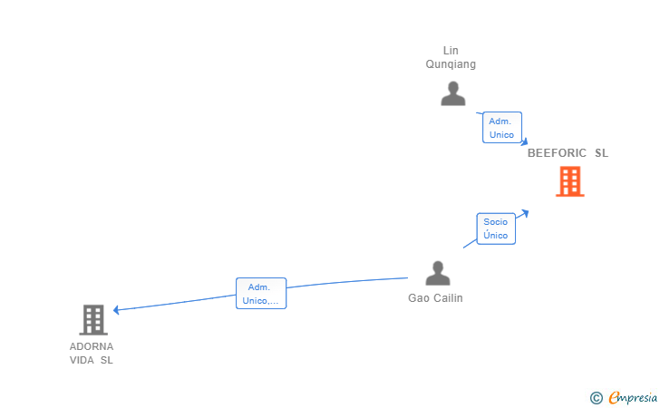 Vinculaciones societarias de BEEFORIC SL