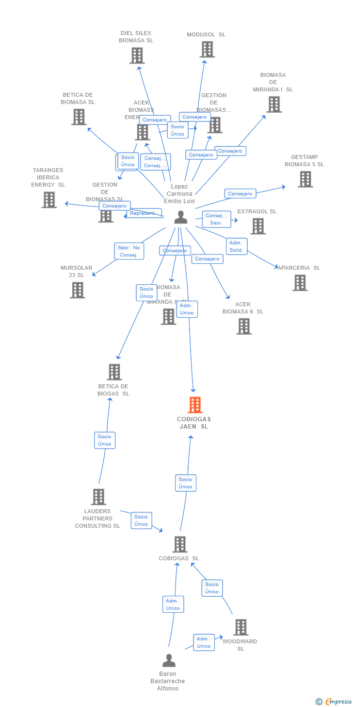 Vinculaciones societarias de COBIOGAS JAEN SL