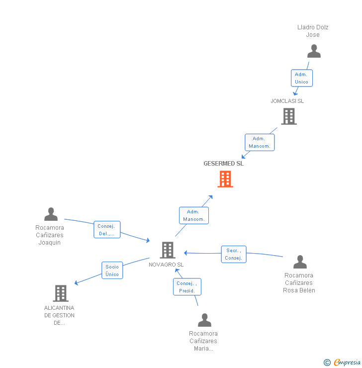 Vinculaciones societarias de GESERMED SL
