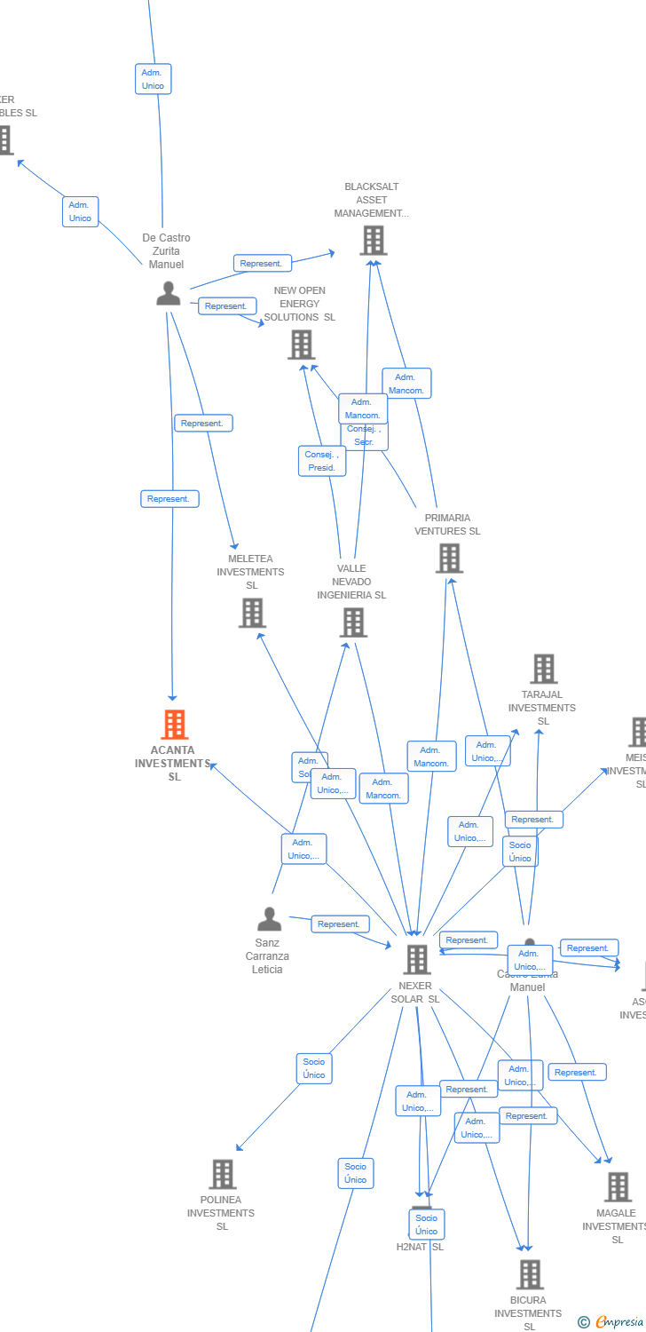 Vinculaciones societarias de ACANTA INVESTMENTS SL