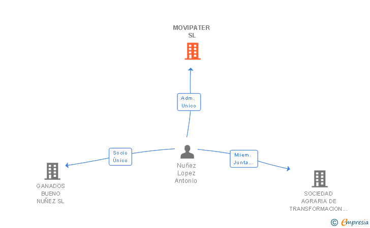Vinculaciones societarias de MOVIPATER SL