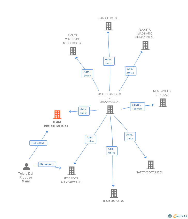 Vinculaciones societarias de TEAM INMOBILIARIO SL