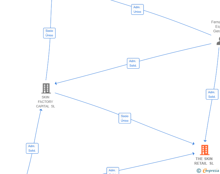 Vinculaciones societarias de THE SKIN RETAIL SL
