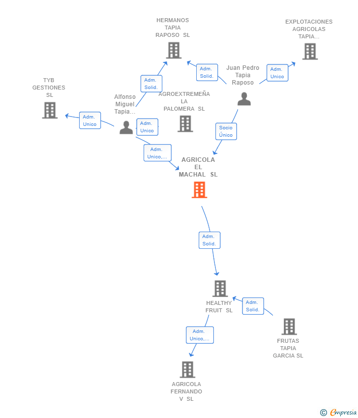 Vinculaciones societarias de AGRICOLA EL MACHAL SL