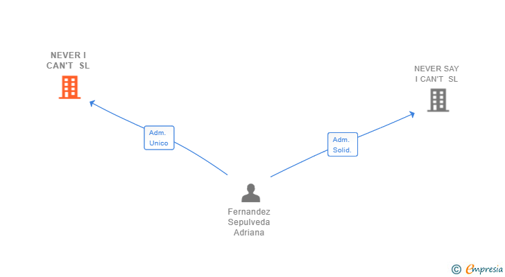 Vinculaciones societarias de NEVER I CAN'T SL