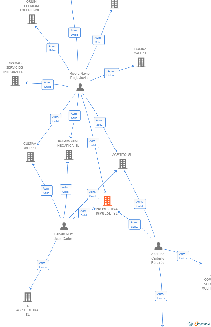 Vinculaciones societarias de PROYECTIVA IMPULSE SL