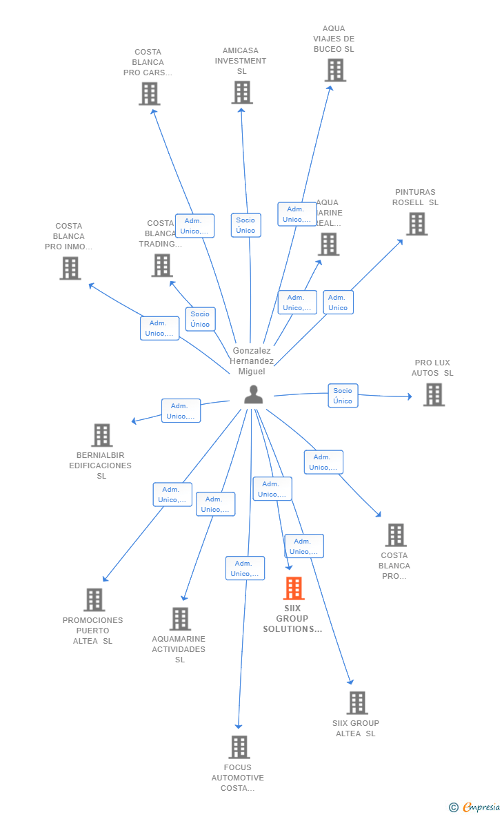 Vinculaciones societarias de SIIX GROUP SOLUTIONS SL