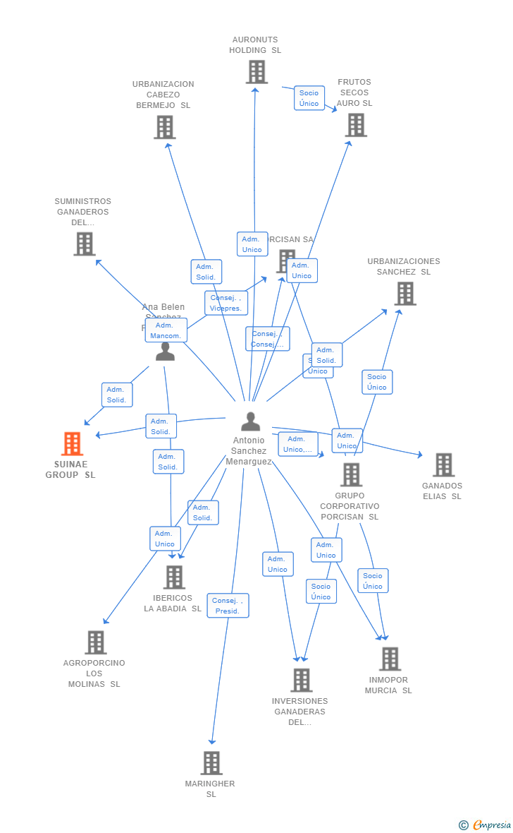 Vinculaciones societarias de SUINAE GROUP SL