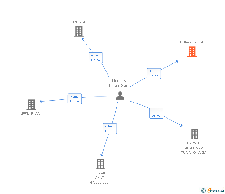Vinculaciones societarias de TURIAGEST SL