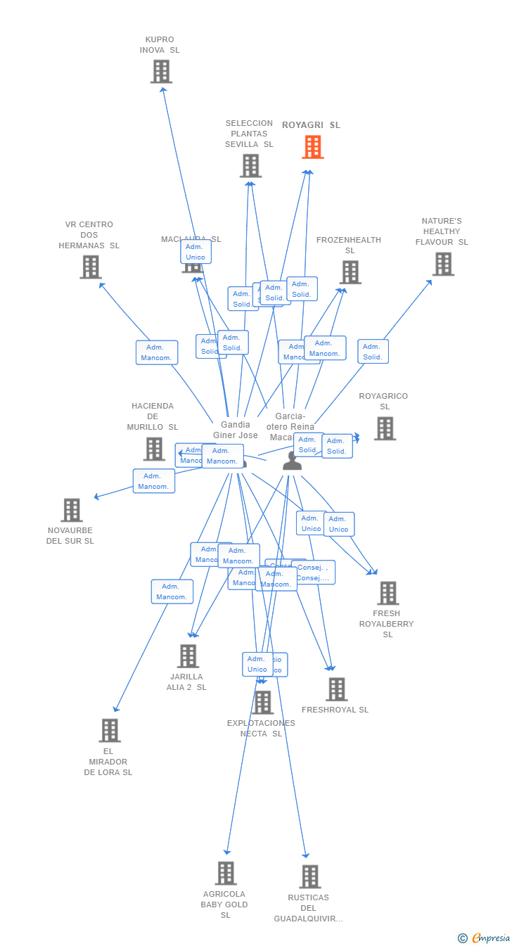 Vinculaciones societarias de ROYAGRI SL