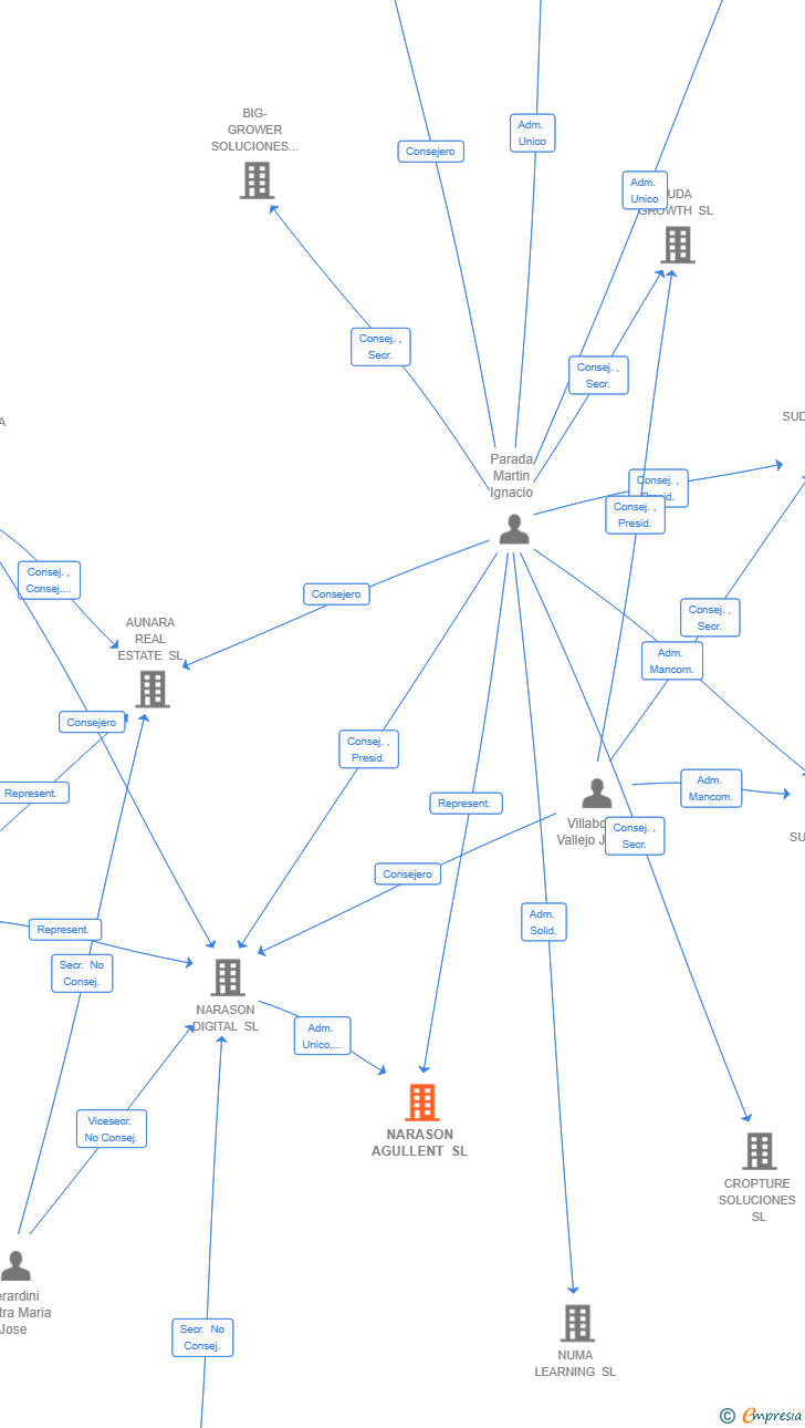 Vinculaciones societarias de NARASON AGULLENT SL