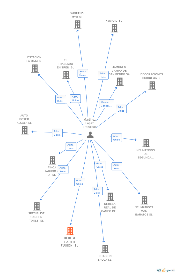 Vinculaciones societarias de BLUE & EARTH FUSION SL