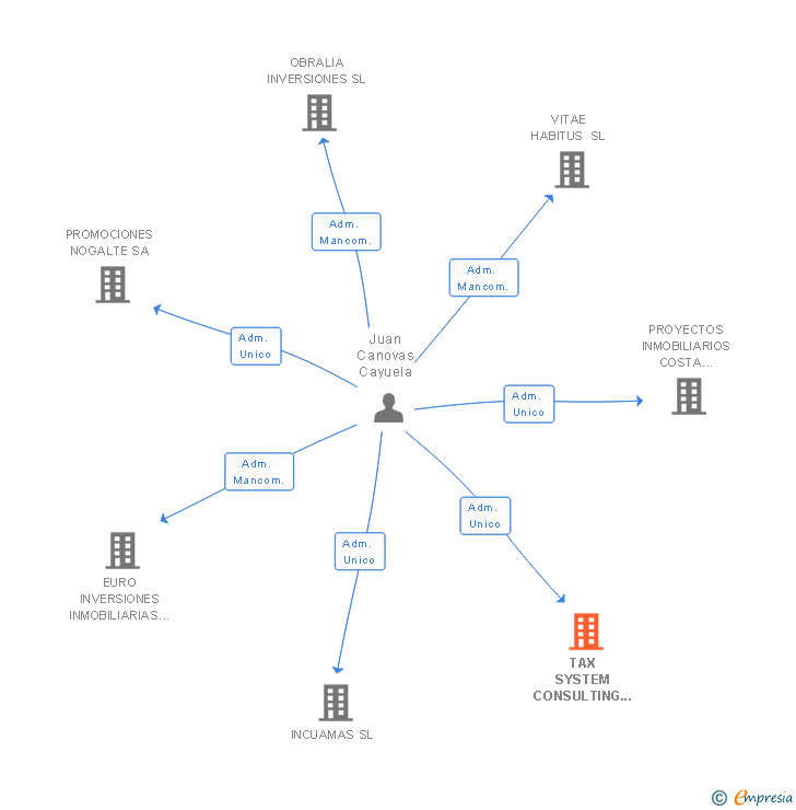 Vinculaciones societarias de TAX SYSTEM CONSULTING SL