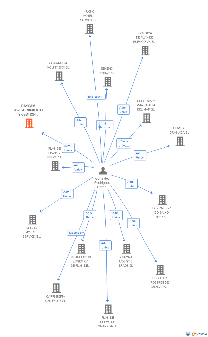Vinculaciones societarias de RAYCAM ASESORAMIENTO Y GESTION DE COBROS SL