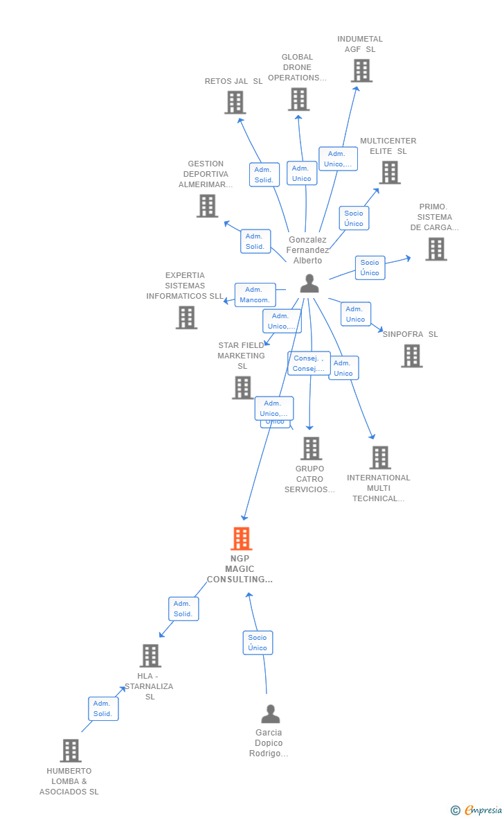 Vinculaciones societarias de NGP MAGIC CONSULTING SL