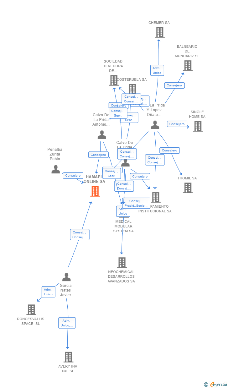 Vinculaciones societarias de HAMAEL ONLINE SA (EXTINGUIDA)