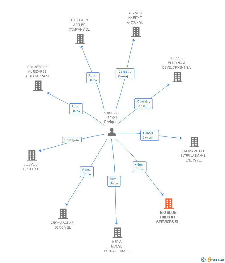 Vinculaciones societarias de BIG BLUE HABITAT SERVICES SL