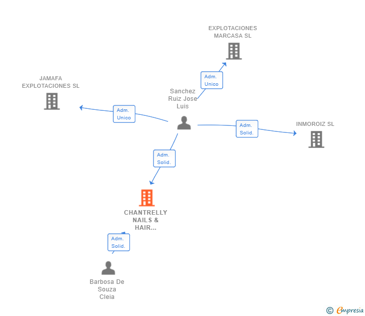 Vinculaciones societarias de CHANTRELLY NAILS & HAIR STUDIO SL