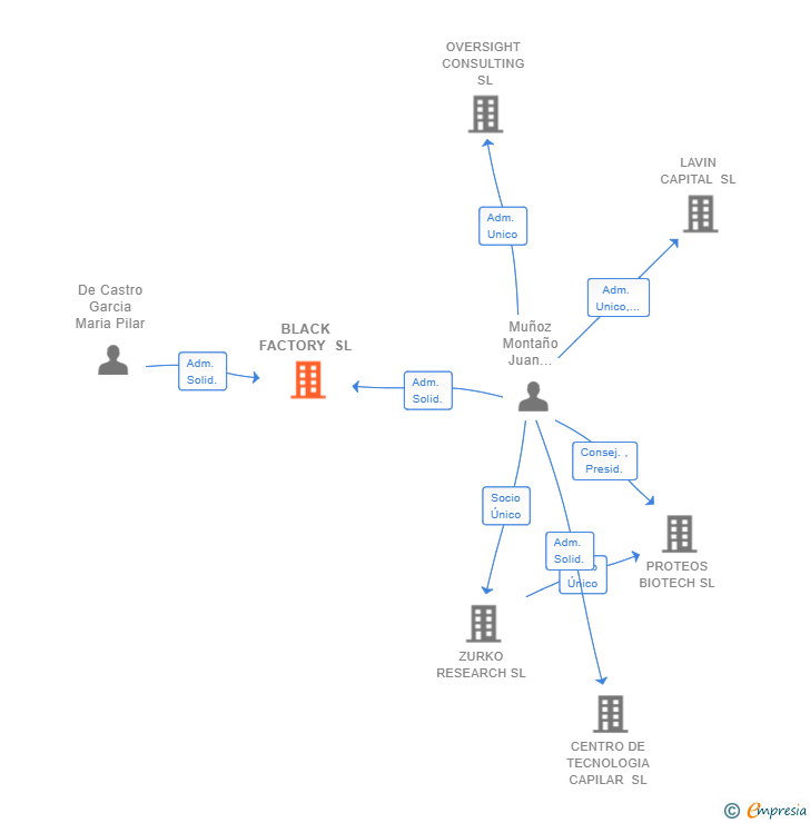 Vinculaciones societarias de BLACK FACTORY SL