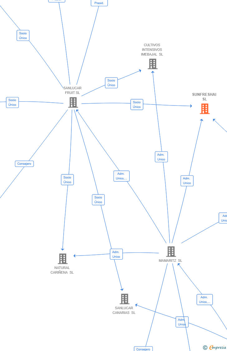 Vinculaciones societarias de SUNFRESHAI SL