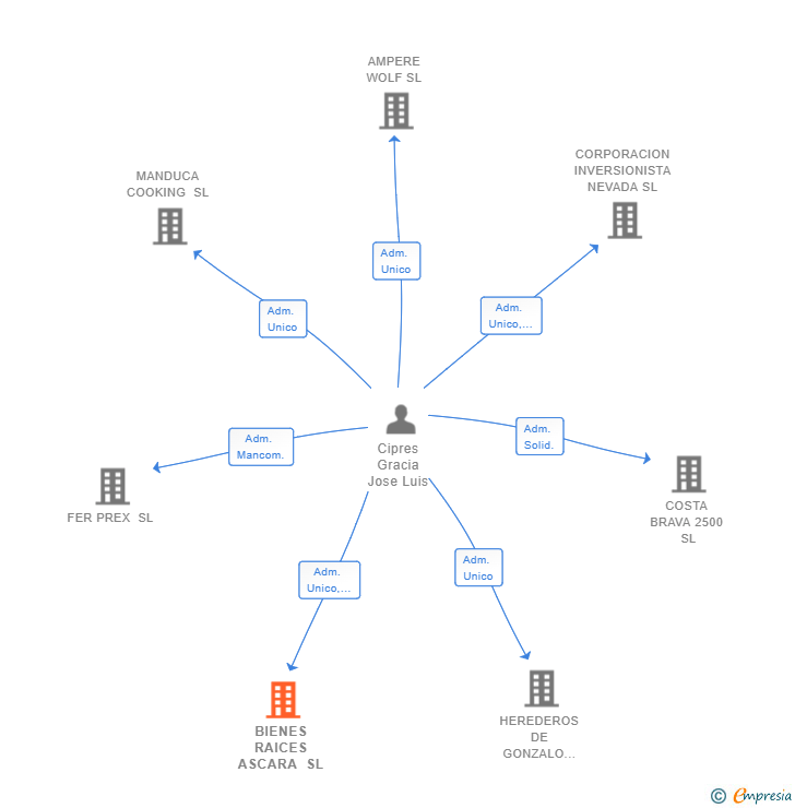 Vinculaciones societarias de BIENES RAICES ASCARA SL