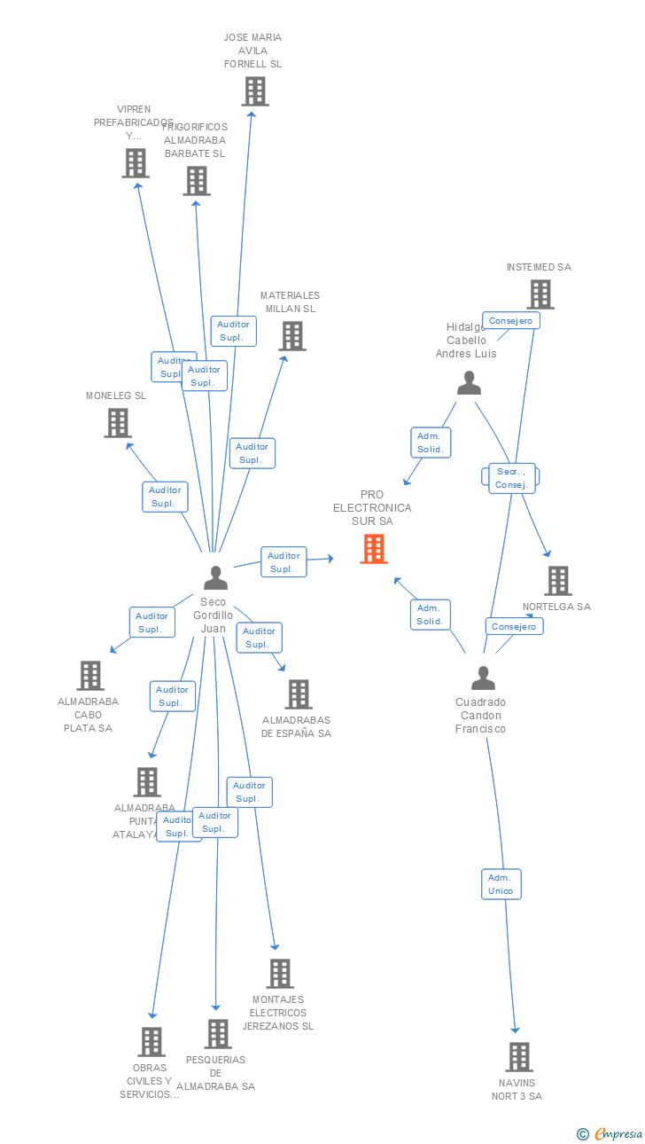 Vinculaciones societarias de PRO ELECTRONICA SUR SA