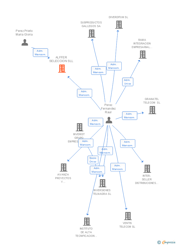 Vinculaciones societarias de ALFFER SELECCION SLL