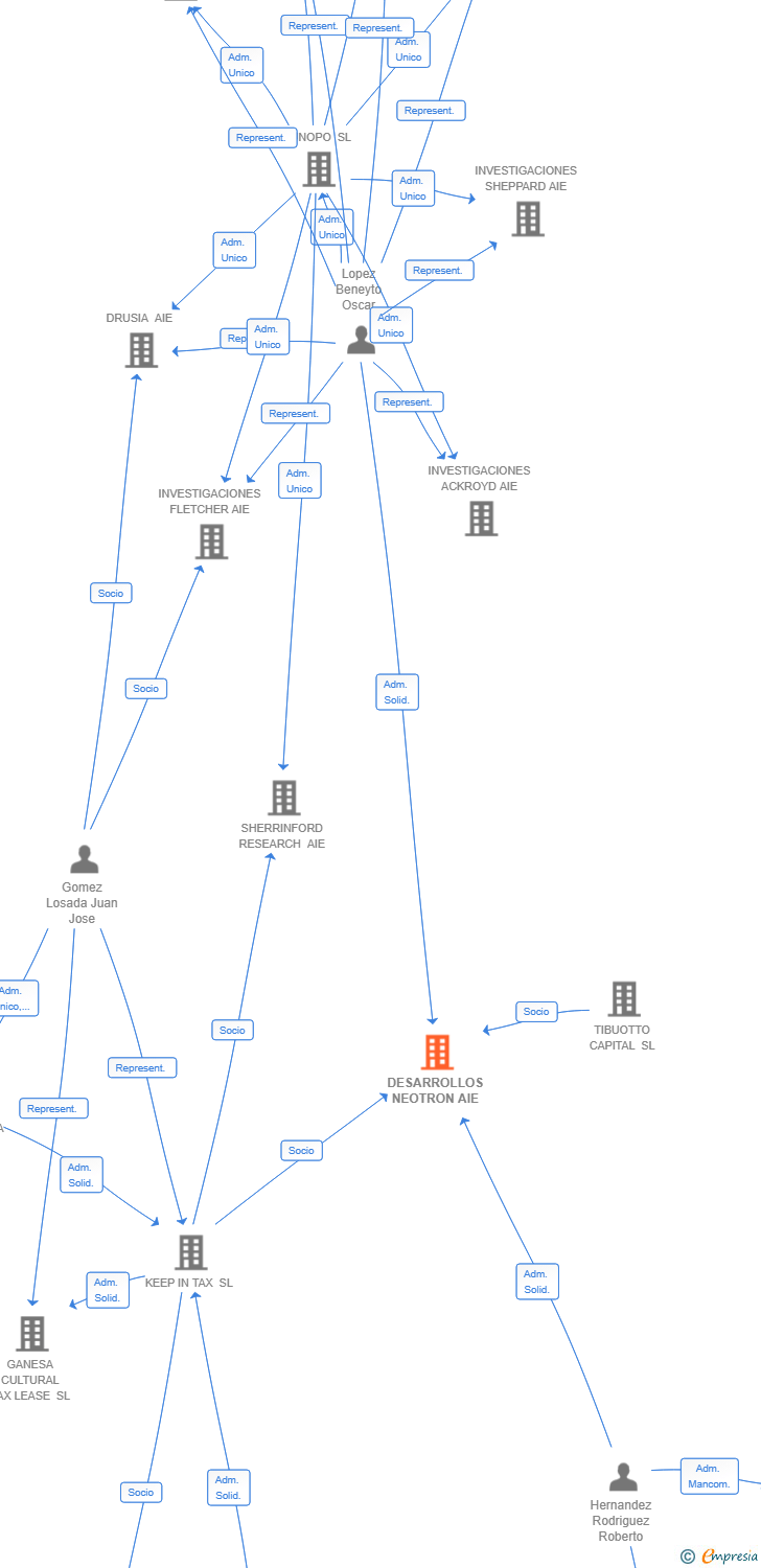 Vinculaciones societarias de DESARROLLOS NEOTRON AIE