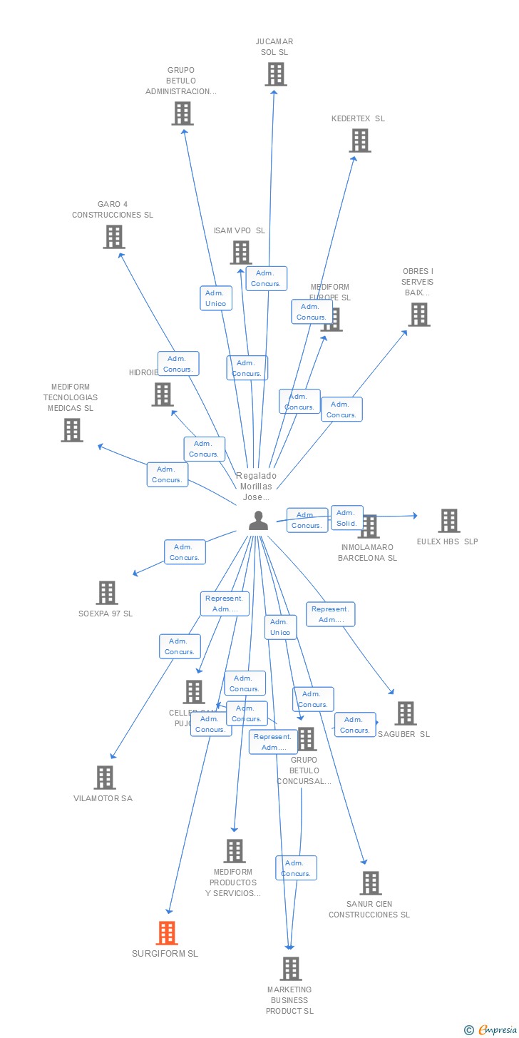 Vinculaciones societarias de SURGIFORM SL